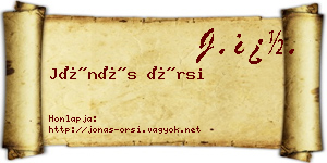 Jónás Örsi névjegykártya